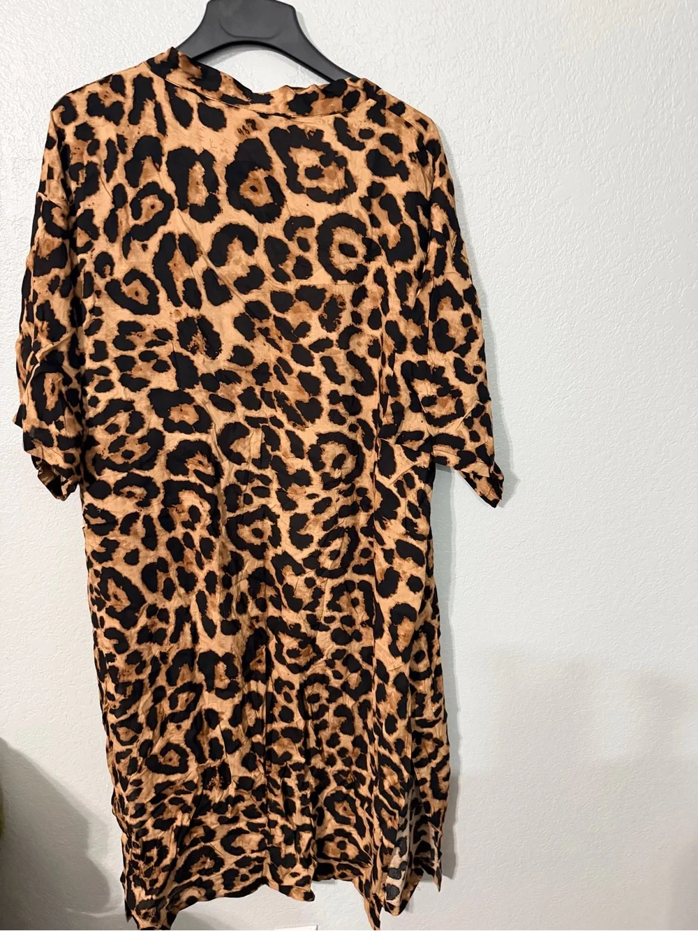 Leopard Print women’s ' Kimono Cover-Up - Brown/Black Lightweight leopard-print